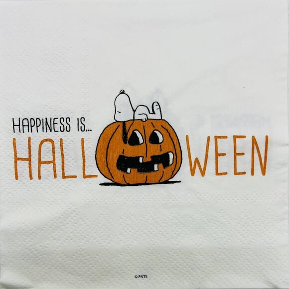 Snoopy Jack O Lantern 40-packHalloween Party Paper Disposable Napkins - Picture 2 of 3